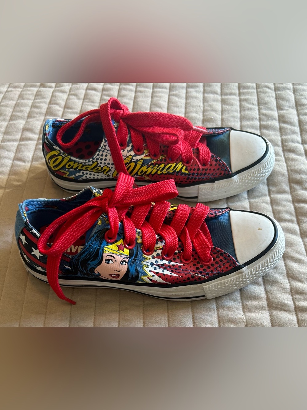 Converse Wonder Woman Red Graphic Low-Top Sneakers
